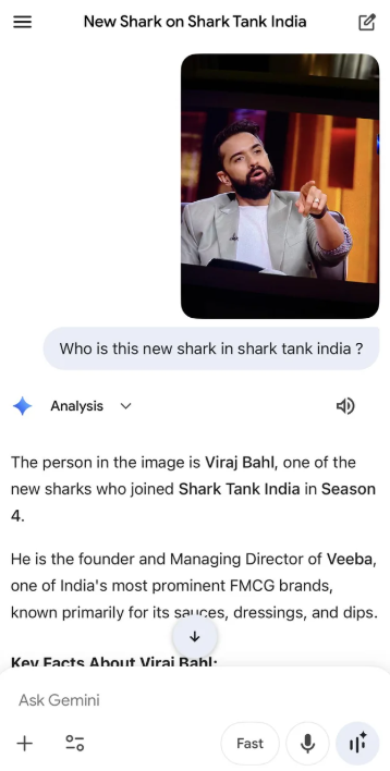 Gemini misidnetifies shark tank image